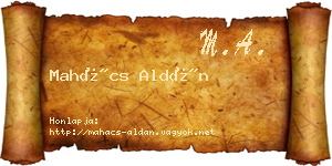 Mahács Aldán névjegykártya